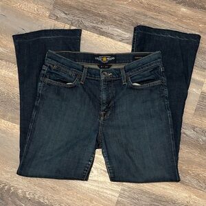 Lucky Brand Charlotte Kick Flare Slimming Dark Blue Boot Cut Jeans‎ Retro Y2K